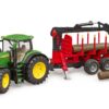 John Deere 7R 350 z przyczepą i żurawiem - Bruder 3154