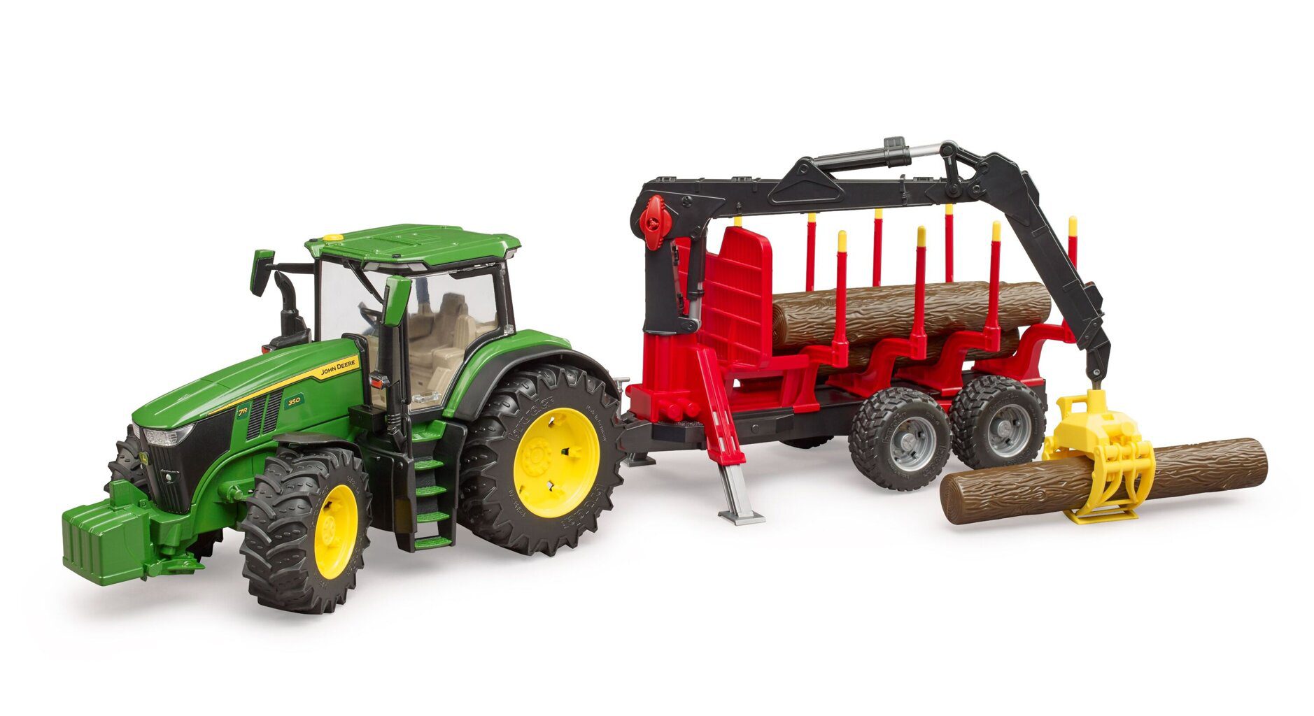 John Deere 7R 350 z przyczepą i żurawiem - Bruder 3154