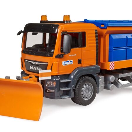Rozrzutnik MAN TGS z przednim lemieszem - Bruder 3785