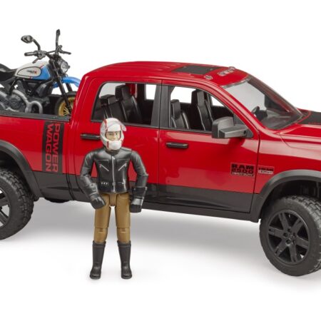 RAM 2500 Power Wagon z Ducati Desert Sled i kierowcą  BRUDER 02502