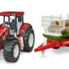 Ciągnik ROADMAX z przyczepą transportową i 3 pniami drzewa  Bruder 03453